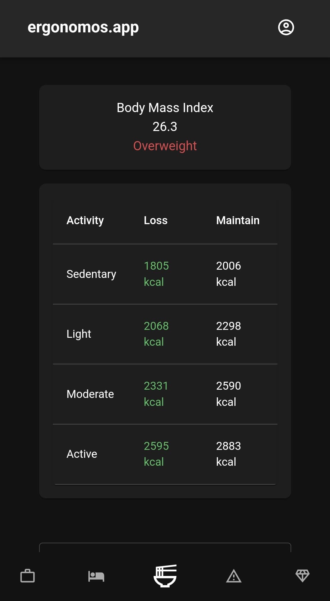 Exercise Tab Screenhot